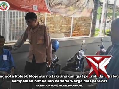 Giat patroli dan dialogis oleh anggota Polsek Mojowarno sampaikan hombauan kamtibmas kepada warga - PoliceTube