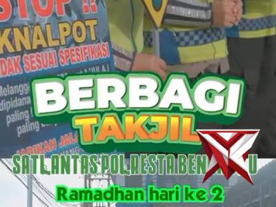 Humanis di Bulan Ramadhan, Satlantas Polresta Bengkulu Edukasi dan Berbagi  Satuan Lalu Lintas Polre