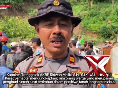 Satgas Bencana Polres Trenggalek bersama Stakeholder Evakuasi Korban Tanah Longsor - PoliceTube