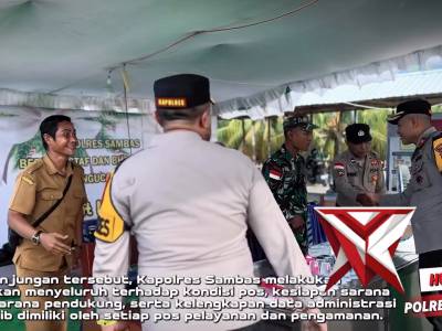 Kapolres Sambas Tinjau Pos Pelayanan dan Pengamanan JSSB di Tebas dan Tekarang