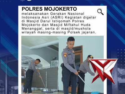 Gerakan ASRI, Wujud Komitmen Polres Mojokerto untuk Lingkungan dan Tempat Ibadah - PoliceTube