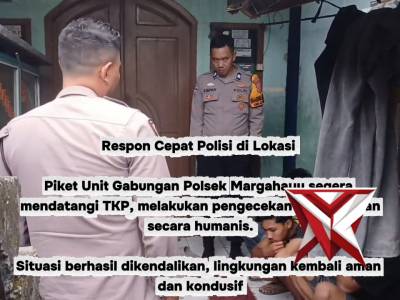 Personel Polsek Margahayu menunjukkan respons cepat terhadap laporan masyarakat
