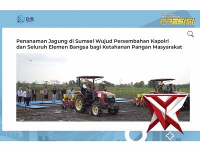 Penanaman Jagung di Sumsel Wujud Persembahan Kapolri & Seluruh Elemen Bangsa bagi Ketahanan Pangan