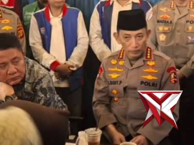 Kapolri Sambangi kedai ado presisi, ngobrol, Serap aspirasi Komunitas ojol palembang