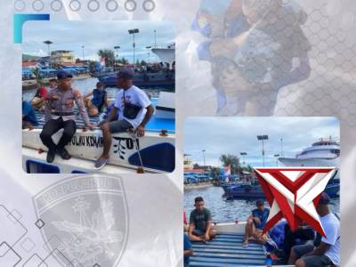 PERSONEL KP. SBU XXX-2003 POLAIRUD MENGHIMBAU KEPADA MOTORIS DI PELABUHAN BASTIONG