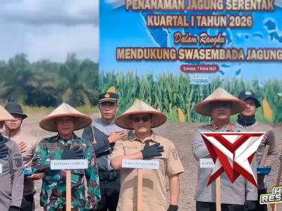 Penanaman Jagung Serentak Kuartal 1 Polres Sambas Dalam Rangka Mendukung Swasembada Pangan Th 2026