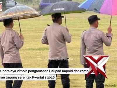 Kapolsek Indralaya, AKP Junardi.,S.H., M. A.P., memimpin pelaksanaan pengamanan di lokasi helipad