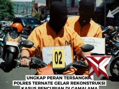 UNGKAP PERAN TERSANGKA, POLRES TERNATE GELAR REKONSTRUKSI KASUS PENCURIAN DI GAMALAMA