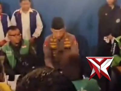 Kapolri Sambangi kedai ado presisi, ngobrol, Serap aspirasi Komunitas ojol palembang