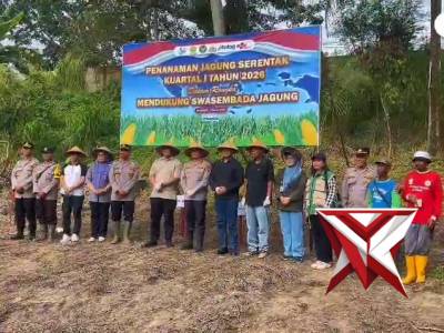 Polresta Bengkulu mengikuti kegiatan Zoom Meeting dan Tanam Raya Jagung Serentak Kuartal I yang dige