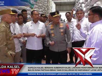 Gubernur H. Muhidin Bersama Kapolda Rosyanto Yudha Kunjungi Gudang Beras Bulog