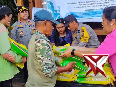 GERAKAN PANGAN MURAH POLRI, 1 TON BERAS SPHP TERJUAL HABIS DI KUTA SELATAN