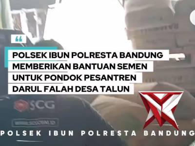 Bhakti Religi, Polsek Ibun bantu semen untuk Ponpes Darul Falah Desa Talun