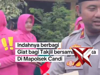 Bagi Takjil bersama Kapolsek dan Ibu Bhayangkari - PoliceTube
