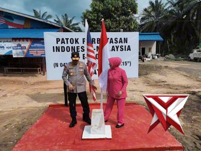 Kapolda Kaltara Tinjau Patok Perbatasan Indonesia&ndash;Malaysia di Sebatik