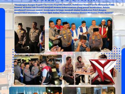 "Kunjungan hangat Kapolri bersama Gubernur Sumsel, Kapolda Sumsel serta Dirlantas Polda Sumsel&rdquo;