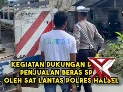 Dukung Ketahanan Pangan, Satlantas Polres Halsel Dukung Penjualan Beras SPHP