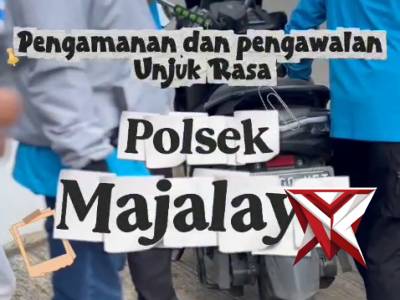 Personel Polsek Majalaya melaksanakan kegiatan pengamanan dan pengawalan aksi unjuk rasa - PoliceTube