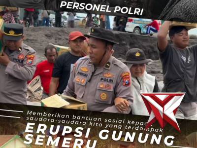 Polri Hadir Berbagi Harapan untuk Korban Erupsi Gunung Semeru