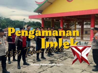 Personel Polres Muara Enim melaksanakan pengamanan Perayaan Imlek 2577 di Vihara Avalokitesvara Tana - PoliceTube