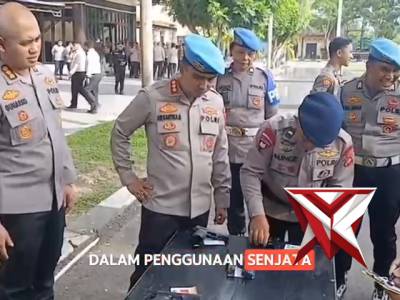 Pengecekan Senjata Dinas oleh Bid Propam Polda Gorontalo