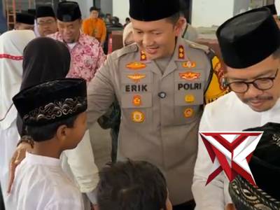 Kapolres Magetan Hadiri Santunan 1000 Anak Yatim Bersama Forkopimda
