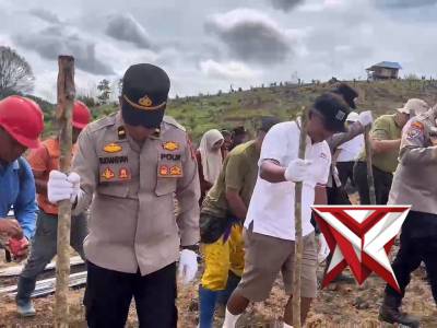 Personel Polsek Muara Wahau melaksanakan ketahanan pangan penanaman jagung Kuartel IV - PoliceTube