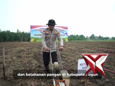 Polres OKI bersama jajaran Forkopimda OKI melaksanakan kegiatan Tanam jagung serentak Kuartal 1 2026