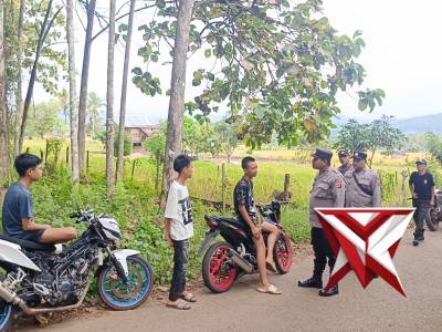 Giat personil piket polsek talang Padang melaksanakan himbau an utk dampak balap liar