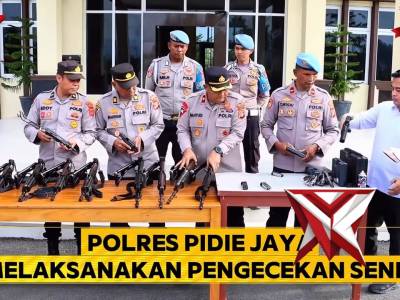 Polres Pidie Jaya melaksanakan pengecekan senpi serentak - PoliceTube