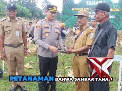 Polres Purbalingga melaksanakan panen raya jagung di lahan Desa Candiwulan, Kecamatan Kutasari