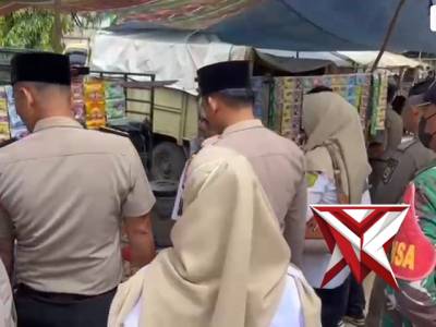 Sidak pasar di Desa Bukit Selabu bersama Forkopimcam. Polsek Batanghari Leko memastikan aktivitas ju