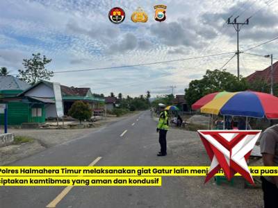 Strong Point Sat Lantas Polres Haltim Jelang Pelaksanaan Buka Puasa