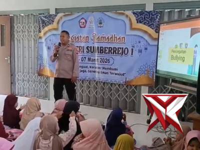 Bhabinkamtibmas Polsek Sumberrejo Berikan Materi Anti Bulying Dalam di SMPN 1 Sumberrejo